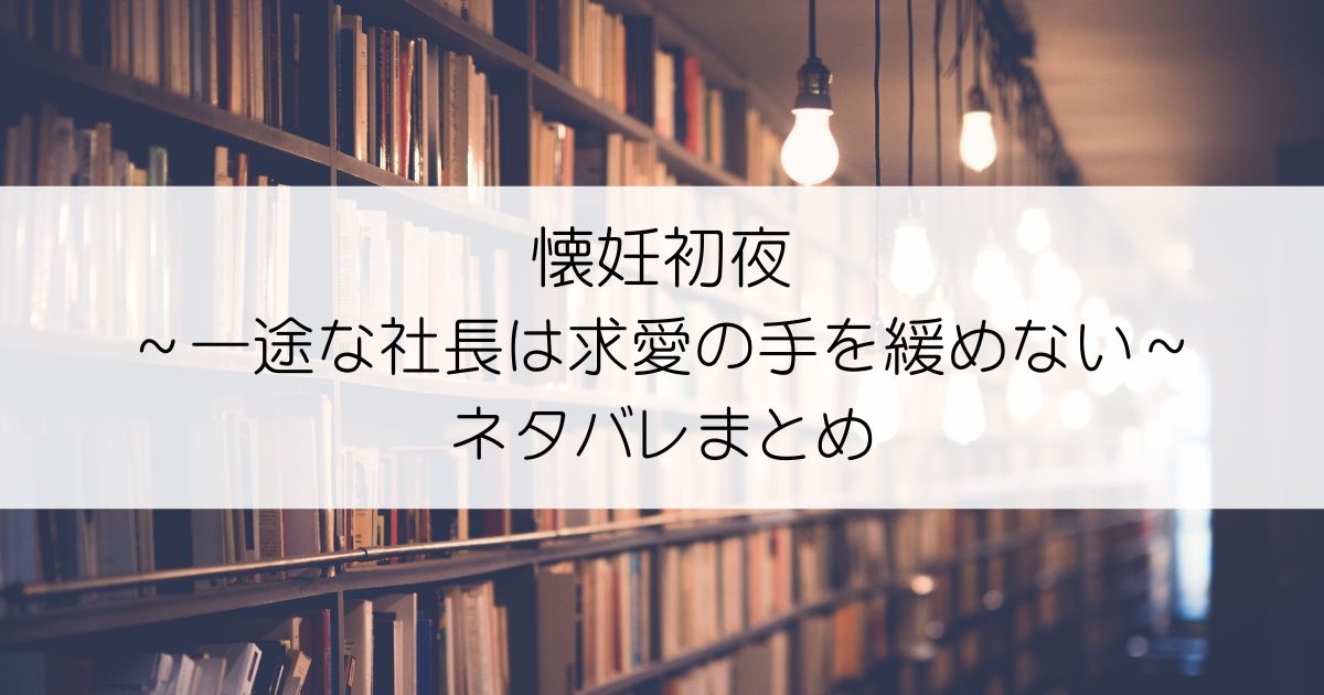 懐妊初夜～一途な社長は求愛の手を緩めない～ネタバレアイキャッチ