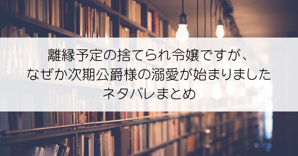 離縁予定の捨てられ令嬢ですが、なぜか次期公爵様の溺愛が始まりましたネタバレアイキャッチ