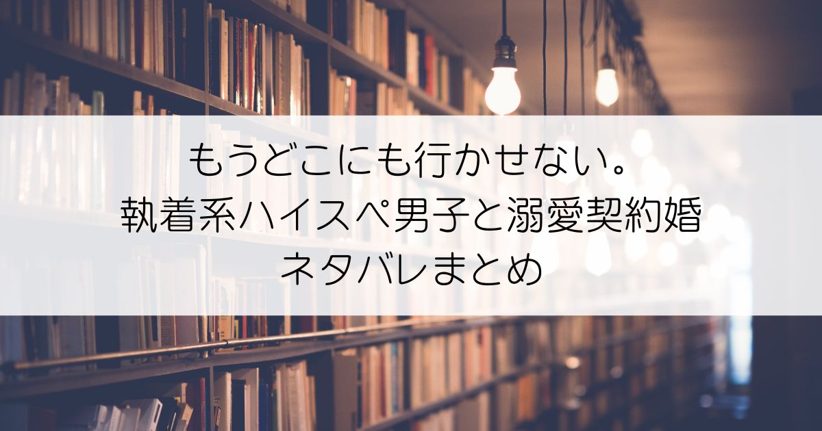 もうどこにも行かせない。執着系ハイスぺ男子と溺愛契約婚ネタバレアイキャッチ