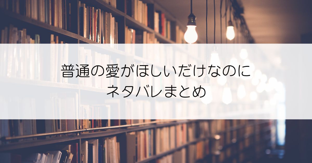 普通の愛がほしいだけなのにネタバレアイキャッチ