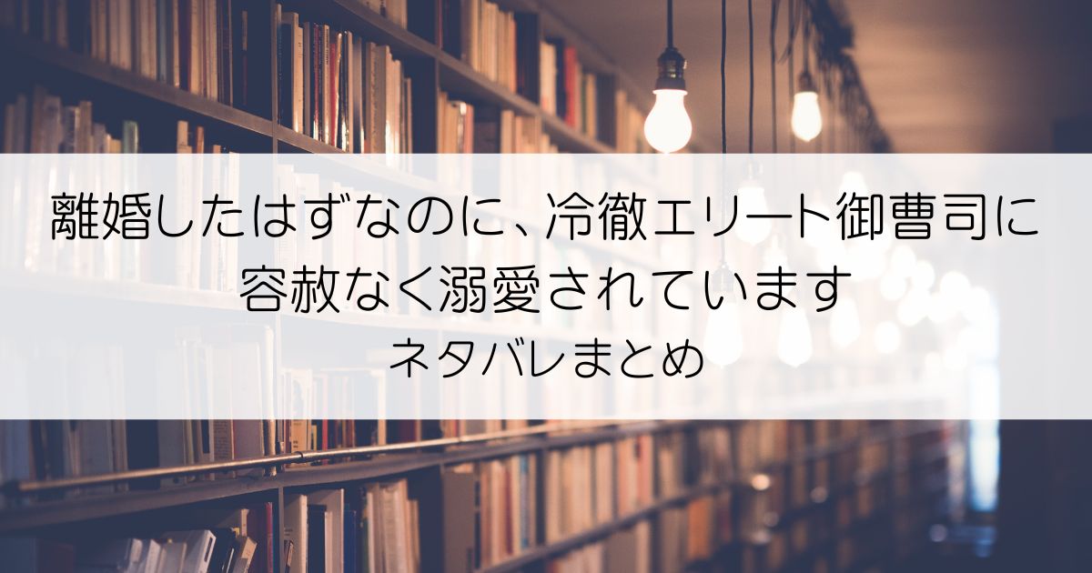 離婚したはずなのに、冷徹エリート御曹司に容赦なく溺愛されていますネタバレアイキャッチ