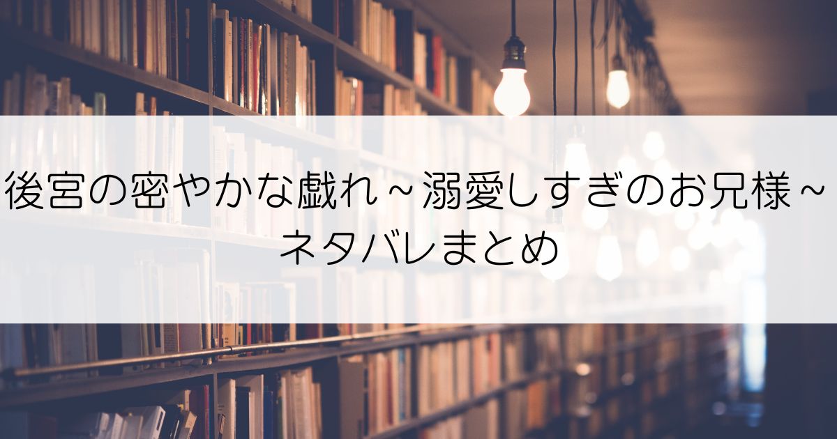 後宮の密やかな戯れ ～溺愛しすぎのお兄様～ネタバレアイキャッチ