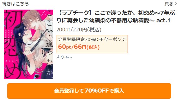 ここで逢ったか、初恋め商品画面