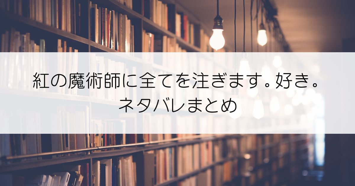 紅の魔術師に全てを注ぎます。好き。ネタバレアイキャッチ