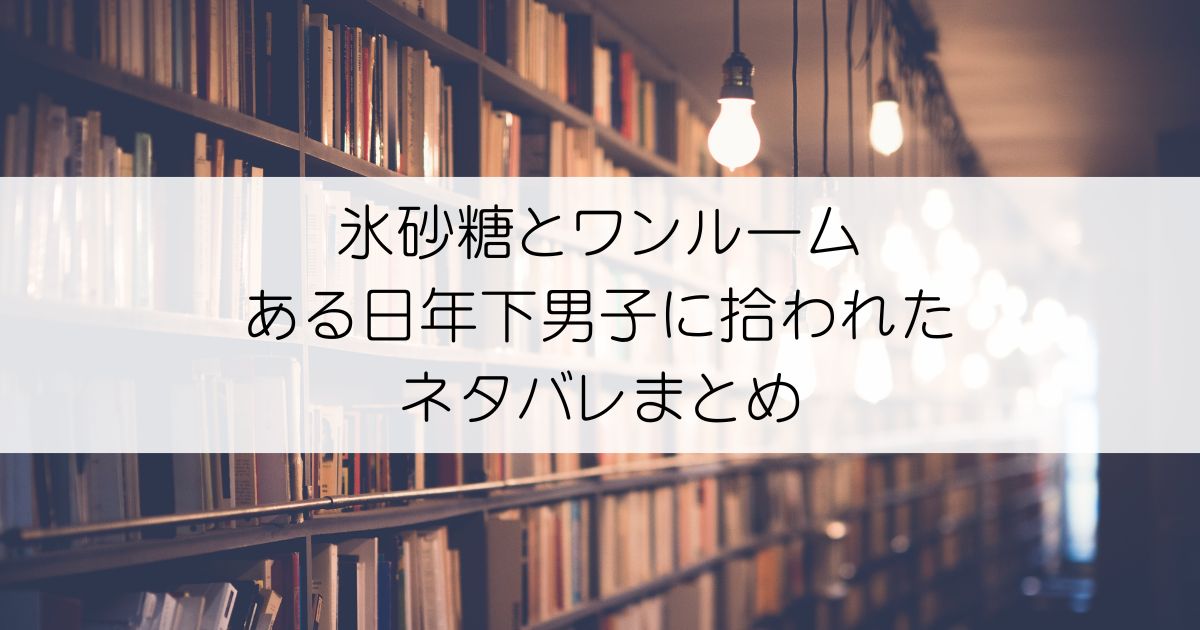 氷砂糖とワンルーム ある日年下男子に拾われたネタバレアイキャッチ