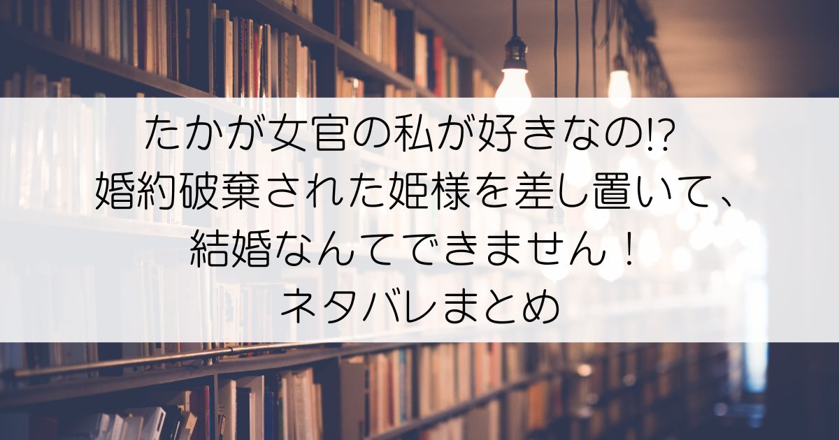 たかが女官の私が好きなの!? 婚約破棄された姫様を差し置いて、結婚なんてできません！ネタバレアイキャッチ