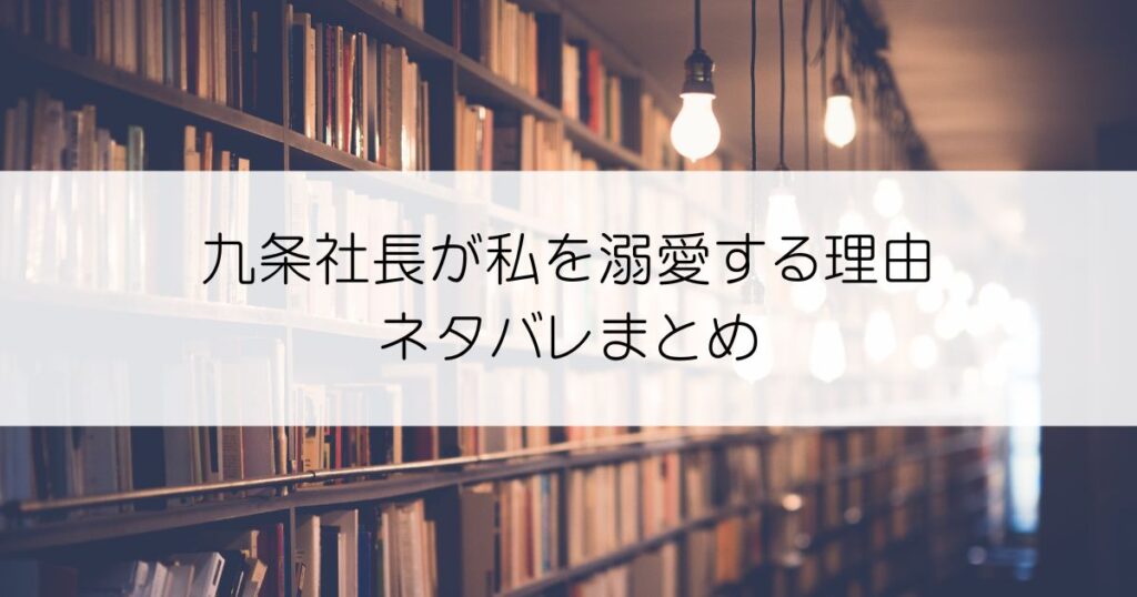 九条社長が私を溺愛する理由ネタバレアイキャッチ