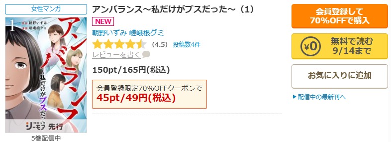 アンバランス～私だけがブスだった～商品画面